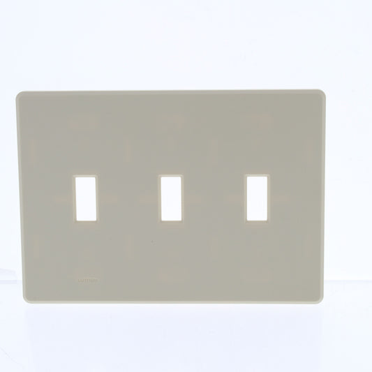Hubbell RFW3I Ivory 3-Gang Toggle Switch Screwless Unbreakable Wallplate Cover
