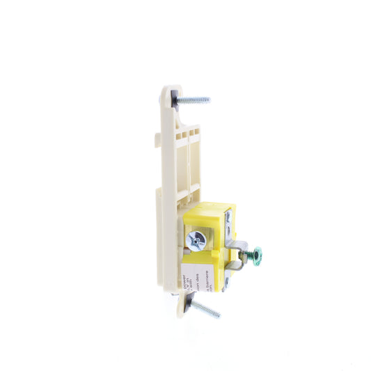 Hubbell Almond JLOAD Multimedia Outlet 2-Port 20A Tamper Resistant RJ62ALTR