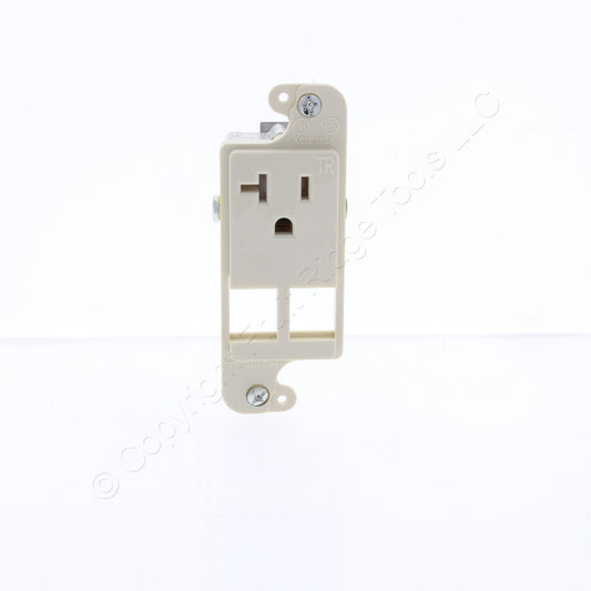 Hubbell Lt Almond JLOAD Multimedia Outlet 2-Port 20A Tamper Resistant RJ62LATR