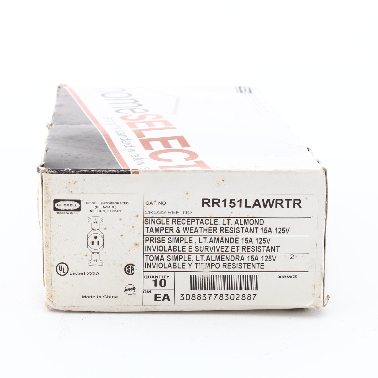 10 Hubbell Light Almond Single Receptacles Tamper Weather Resistant RR151LAWRTR