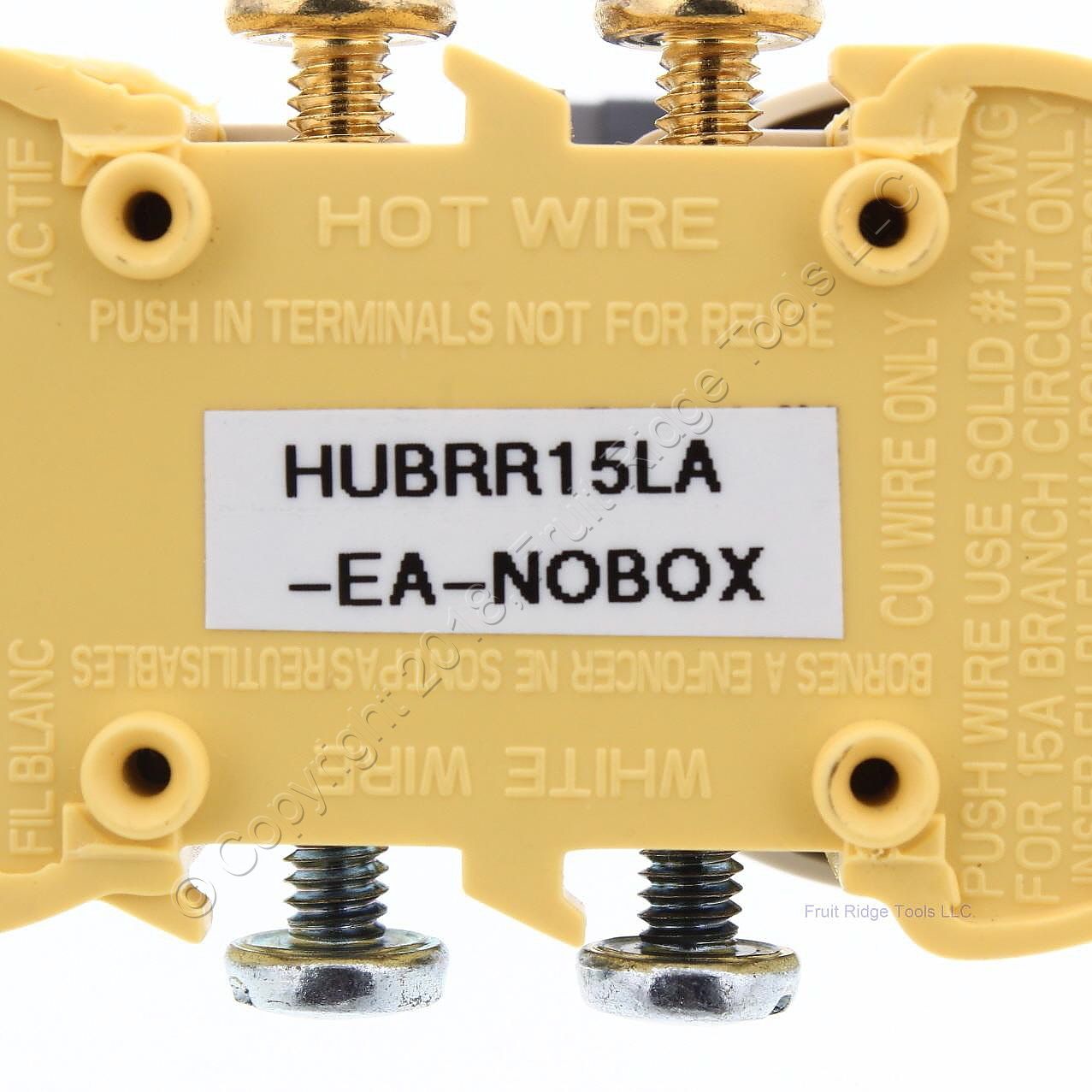 10 Hubbell Light Almond Residential Duplex Receptacles 5-15 15A 125V Bulk RR15LA