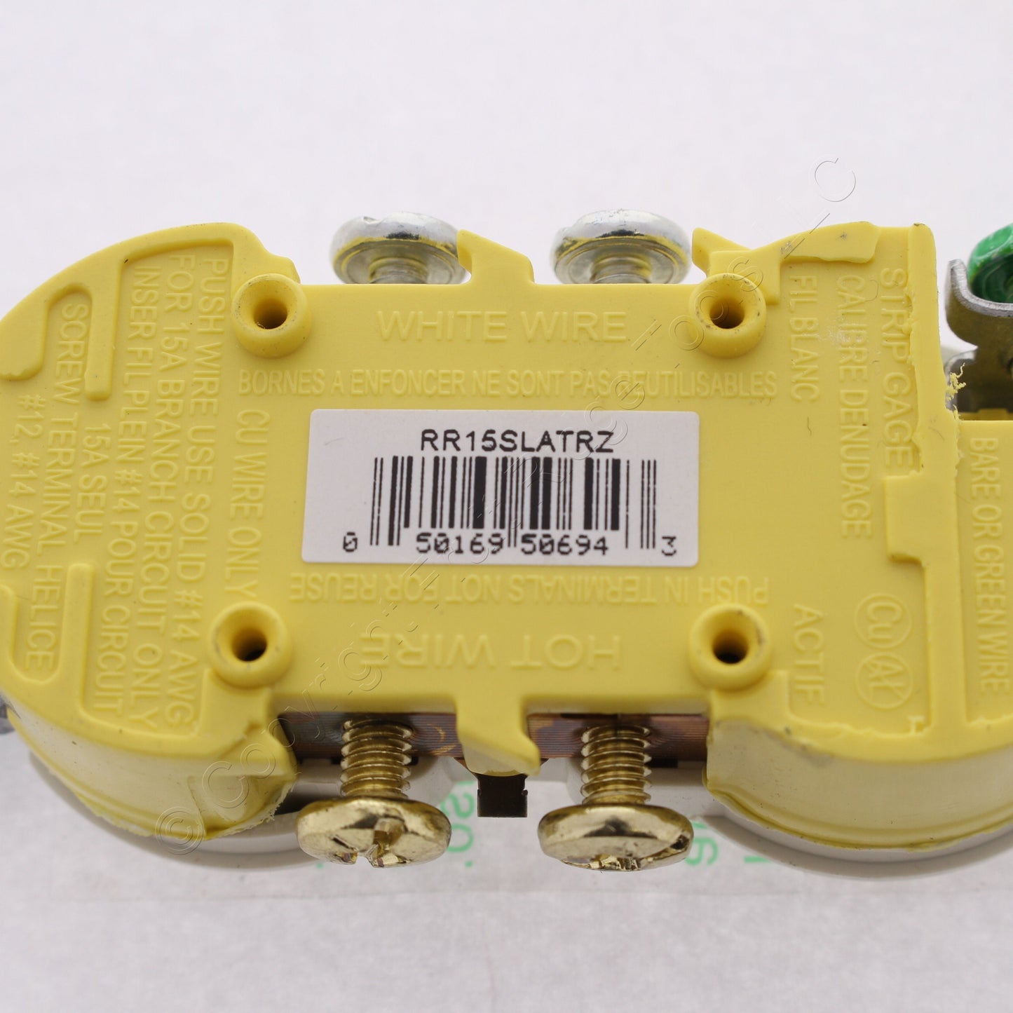 Hubbell RR15SLATR Light Almond Residential TR Duplex 5-15R 15A Bulk Receptacle