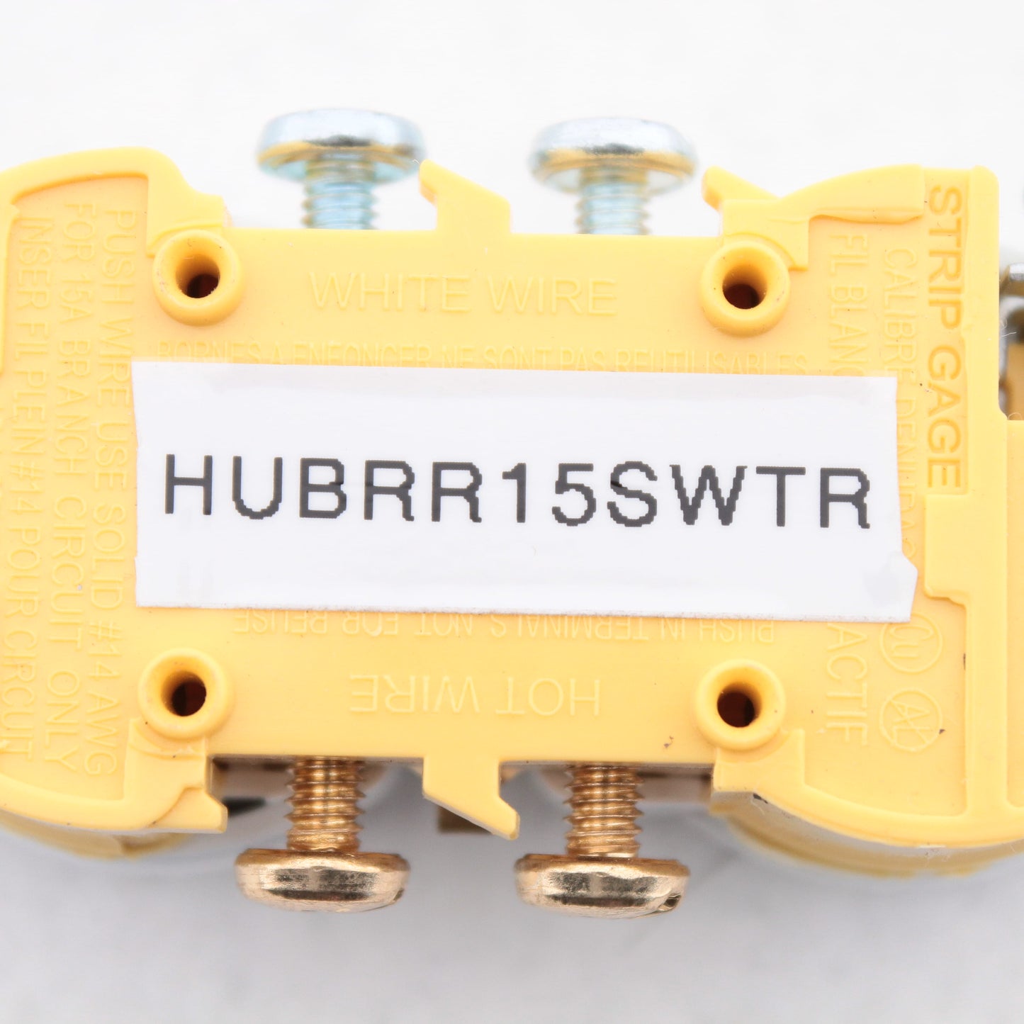 Hubbell RR15SWTR White Tamper Resistant 15A Duplex Receptacle Outlet Bulk 5-15R
