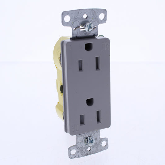 10 Hubbell Gray Tamper Resistant Decorator Receptacle Outlets 15A RRD15EGYTR