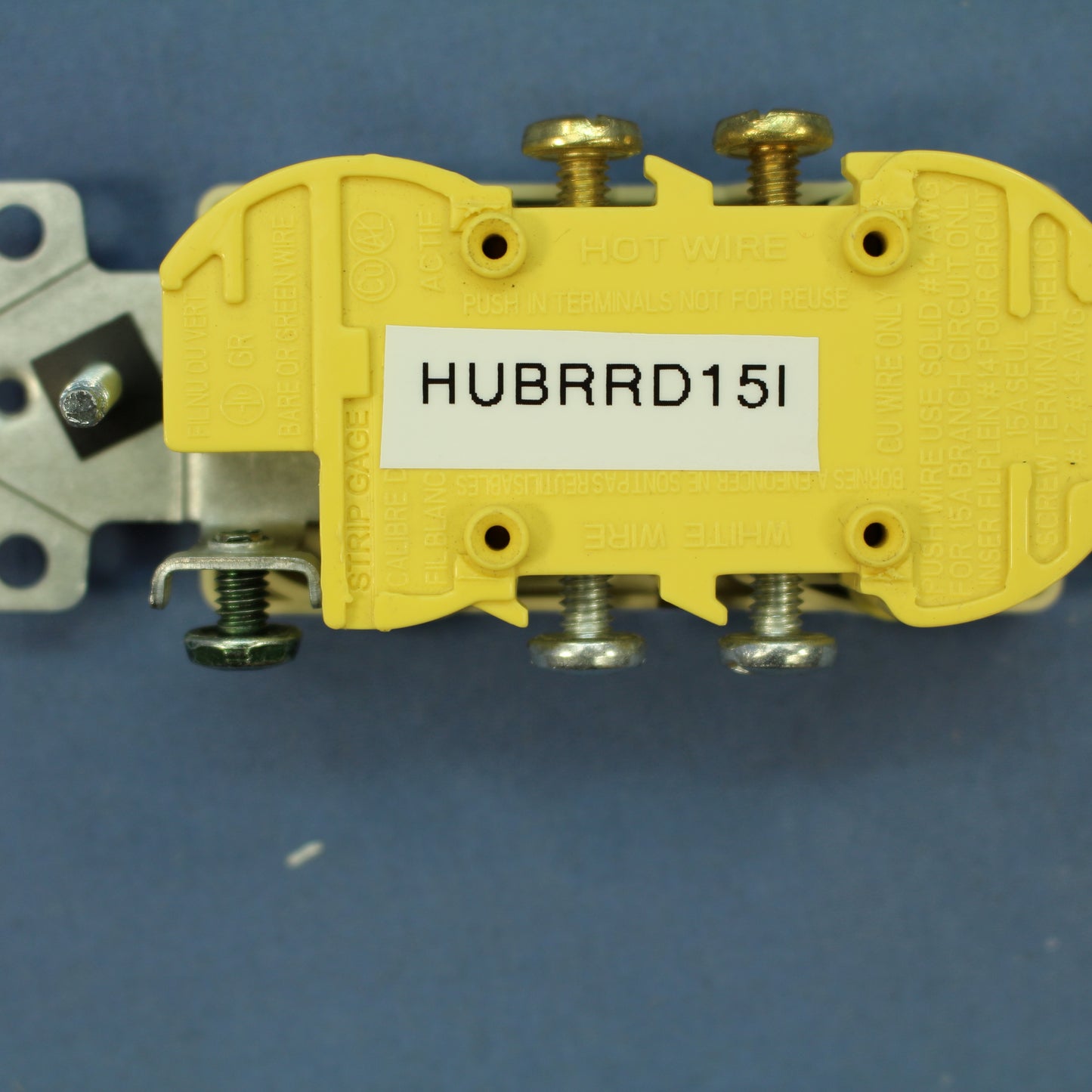 Hubbell Ivory Residential Decorator Receptacle Outlet 5-15R 15A 125V Bulk RRD15I