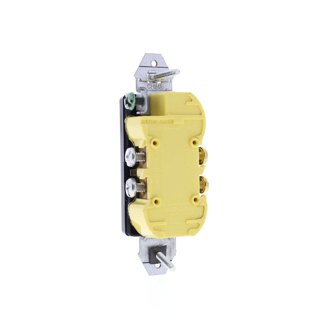 Hubbell Black Tamper Resistant Decorator Receptacle 15A 125V RRD15KBKTR No Ears