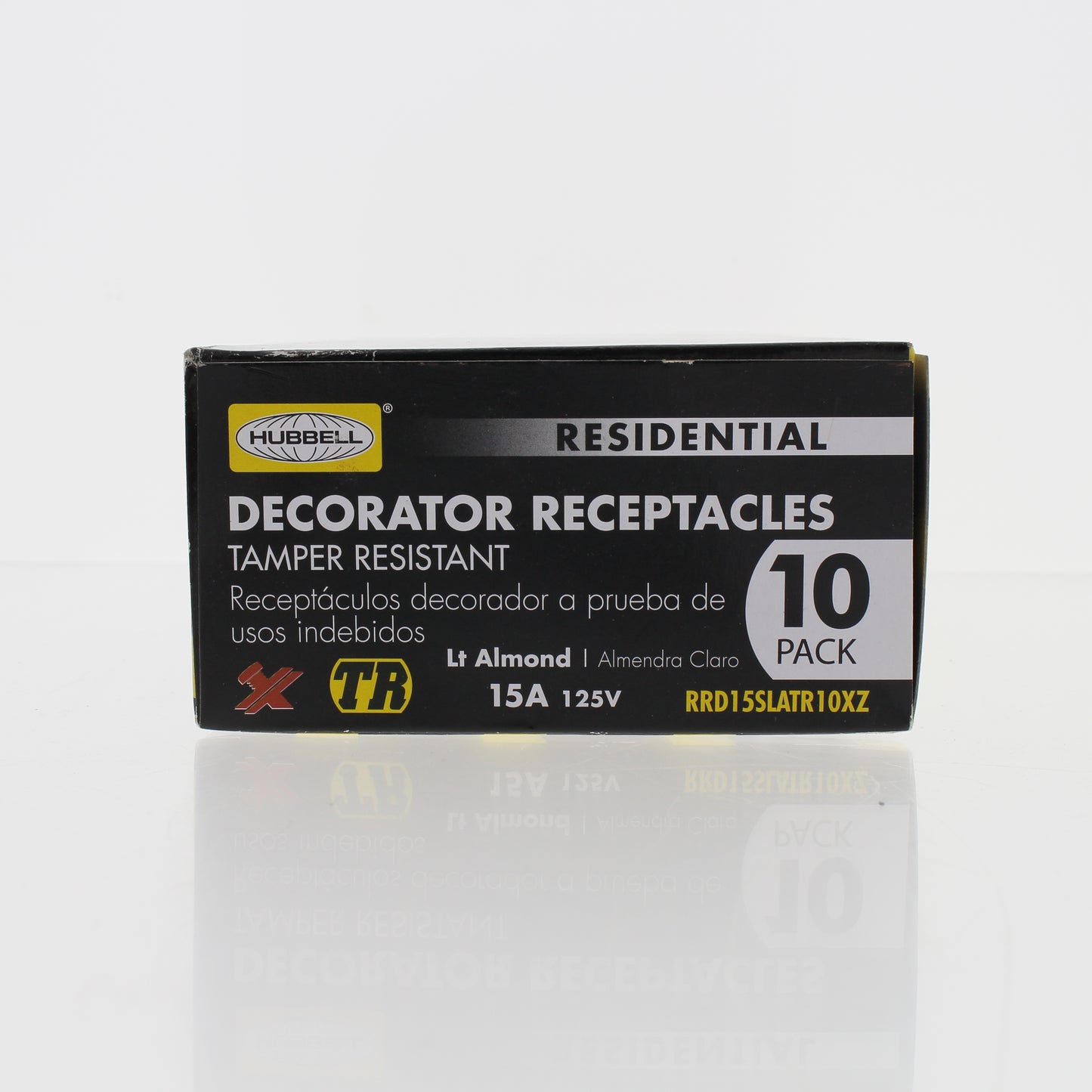 10 Hubbell Lt Almond Tamper Resistant Decorator Receptacles 15A RRD15SLATR10XZ
