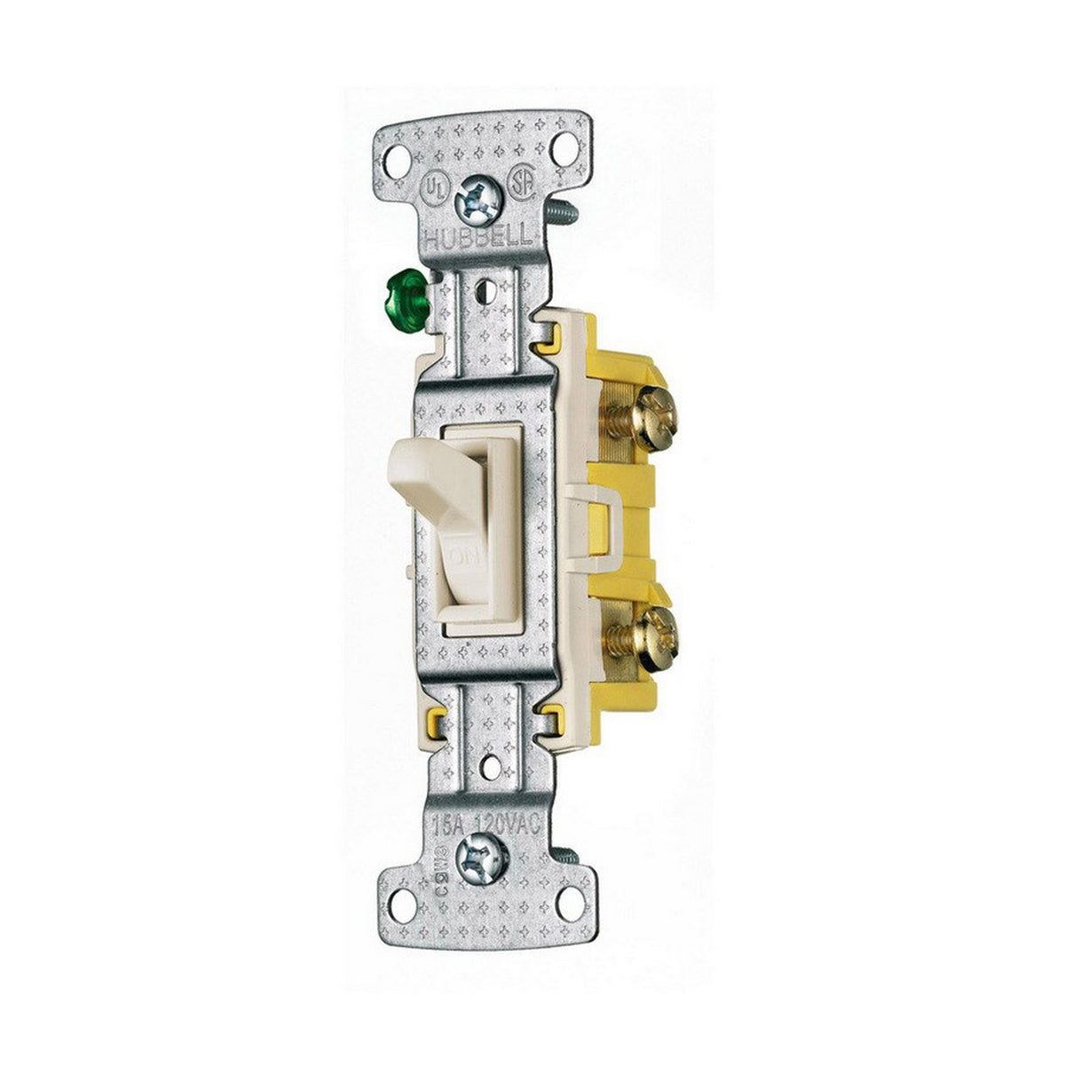 Hubbell RS115LAZ Lt Almond Residential Single Pole Toggle Light Switch 15A Bulk