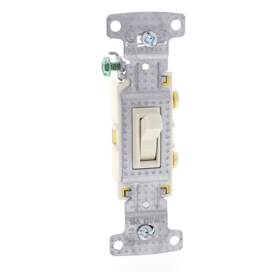 10 Hubbell Residential Lt Almond Single Pole Toggle Light Switches 15A RS115SLA