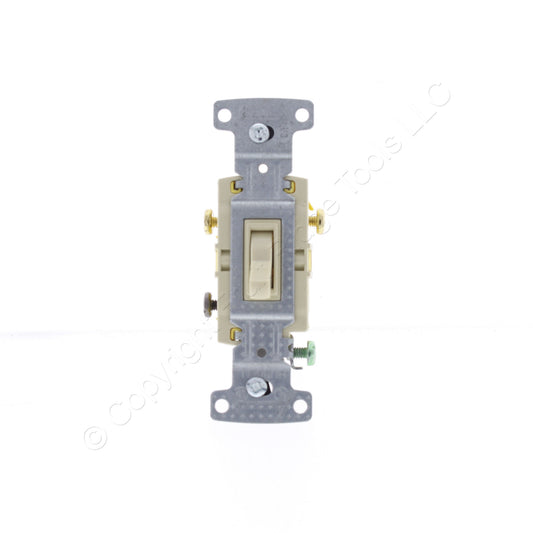 Hubbell RS315IZ Ivory Framed Toggle Wall Light Switch 3-Way Residential 15A Bulk