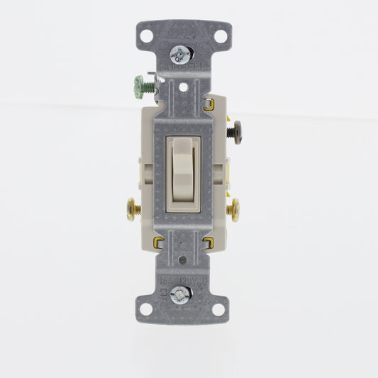 Hubbell RS315LA Lt Almond Framed Toggle Light Switch 3-Way Residential 15A 5pcs