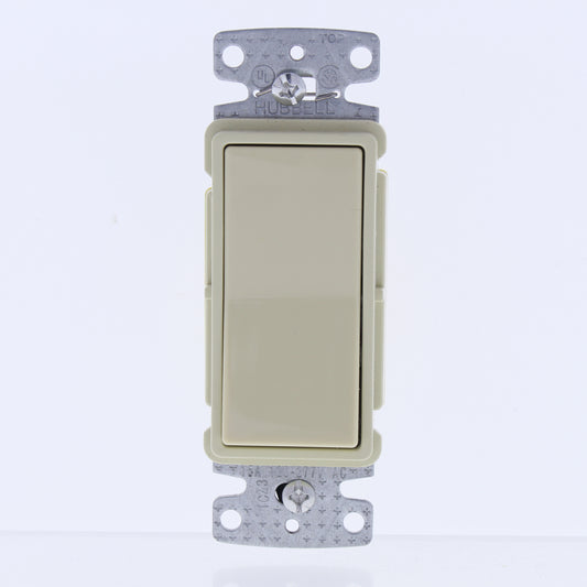 Hubbell RSD115I Ivory Decorator Rocker Wall Light Switches Single Pole 15A 5pcs
