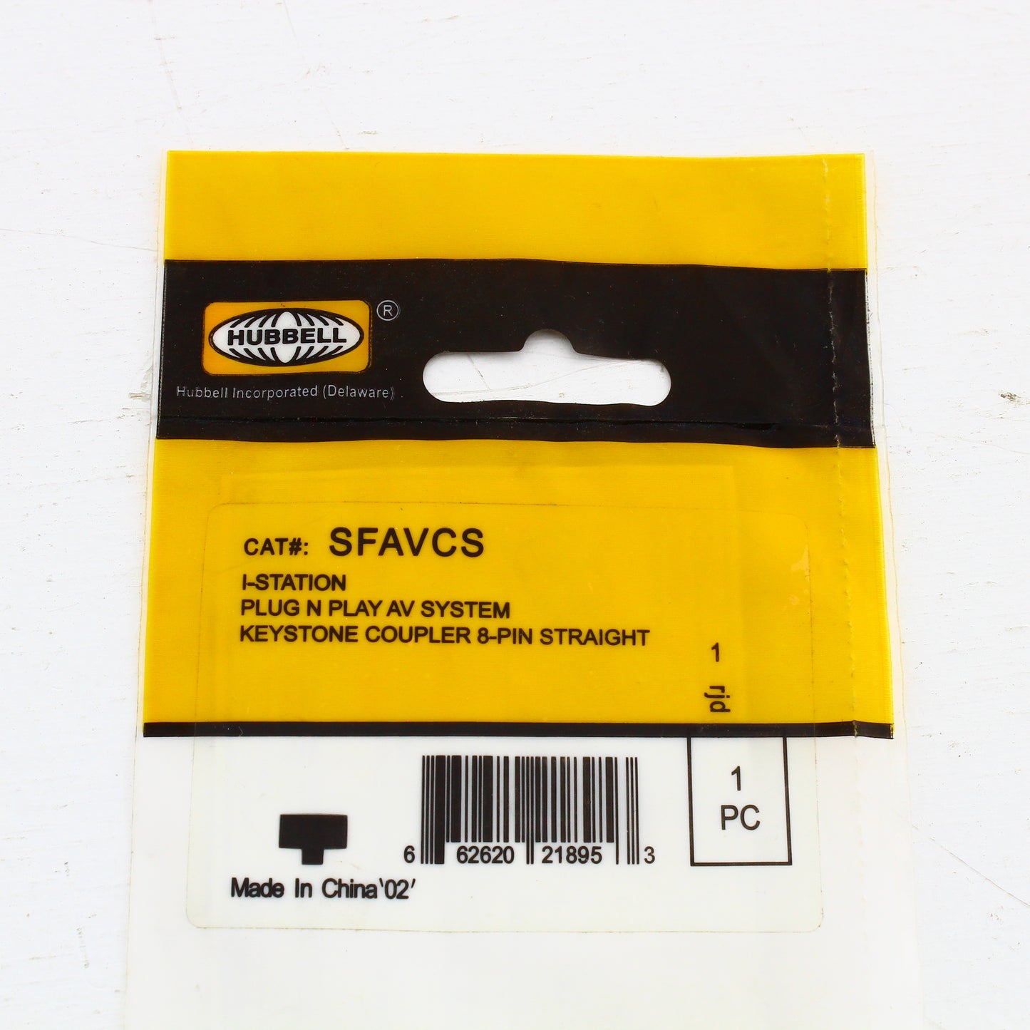 Hubbell Snap-Fit Keystone Coupler Adapter Female to Female 8-Pin S-Video SFAVCS