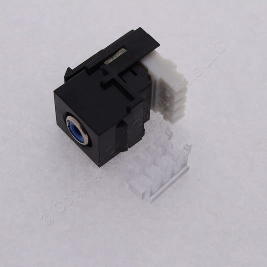 10 Hubbell Black Snap-Fit Keystone Stereo Audio RCA Jacks Blue 110-Type SFRC110B