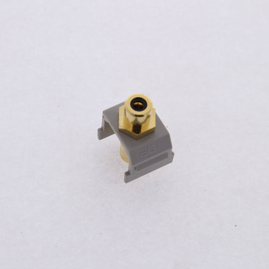 Hubbell SFRCBKFFGY Gray Snap-Fit Keystone Video Cable Jack Black Center RCA/RCA
