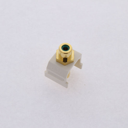 Hubbell Office White Keystone Video Cable Jack Green Center RCA/RCA SFRCGNFFOW