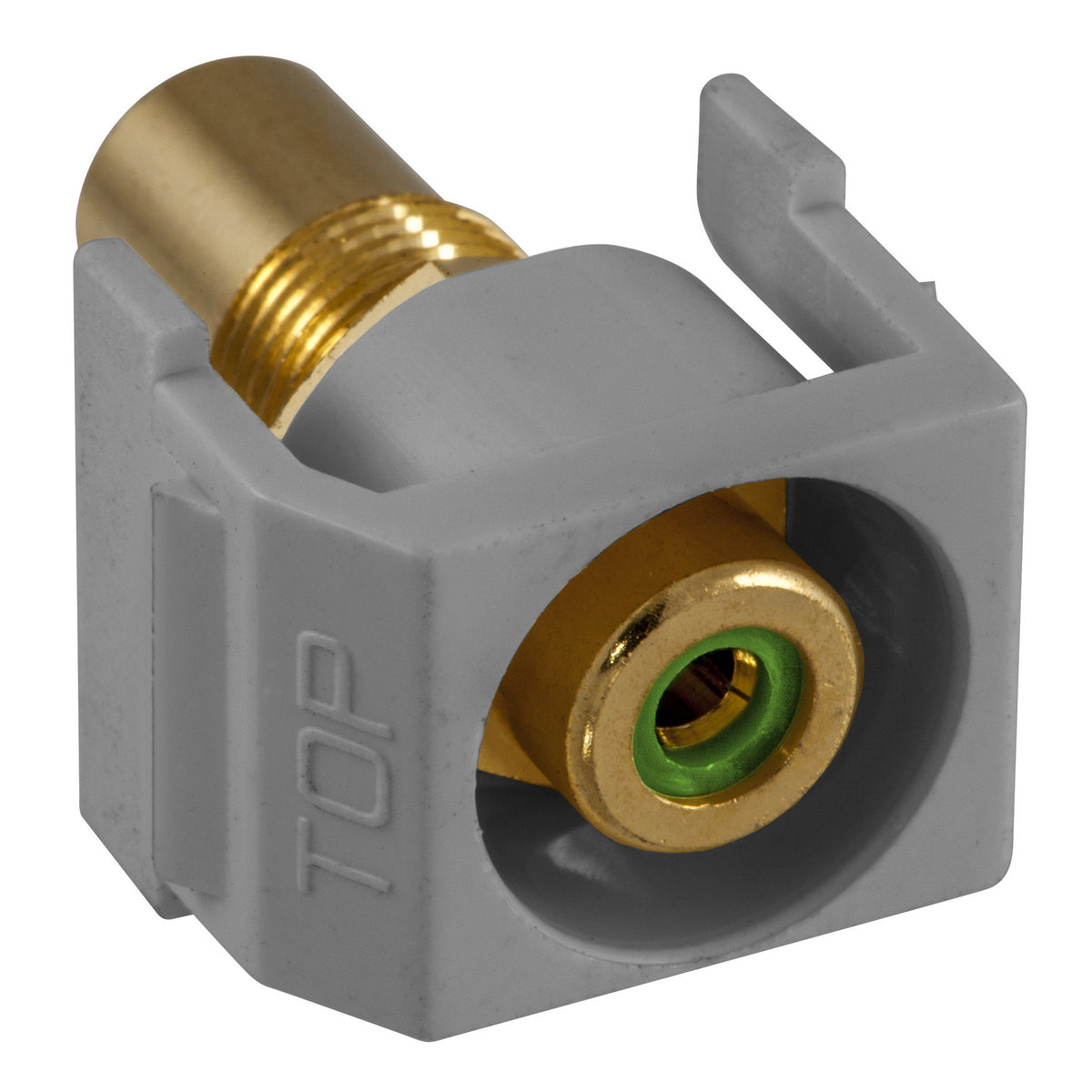 Hubbell Gray Snap-Fit Keystone Video Cable Jack Green Center RCA/RCA SFRCGNRGY