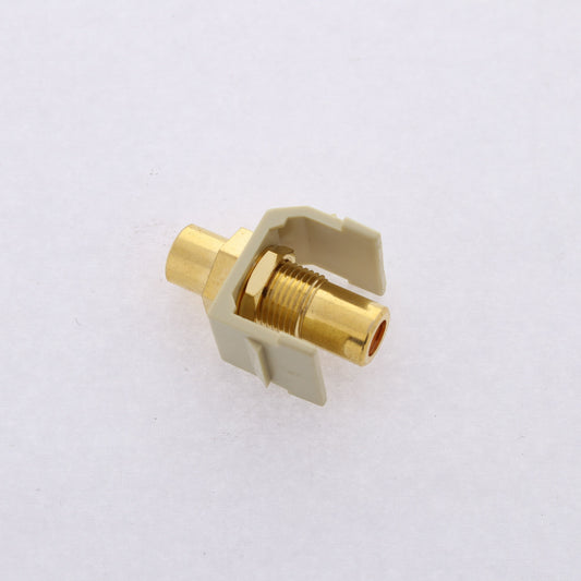 Hubbell Ivory SnapFit Keystone Video Cable Jack Orange Center RCA/RCA SFRCORFFEI