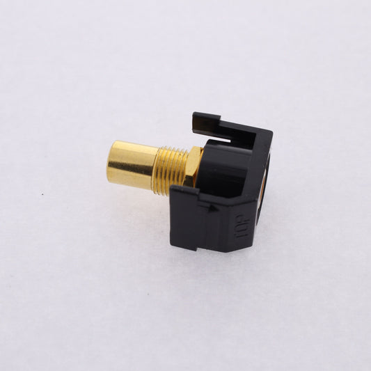 Hubbell Black Snap-Fit Keystone Video Cable Jack Orange Center RCA/RCA SFRCORRBK