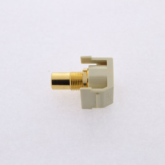 Hubbell Ivory Snap-Fit Keystone Video Cable Jack Orange Center RCA/RCA SFRCORREI