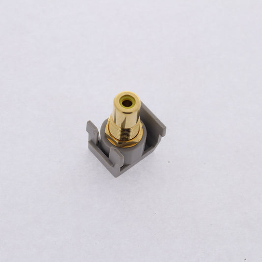 Hubbell Gray Snap-Fit Keystone Video Cable Jack Yellow Center RCA/RCA SFRCYRGY
