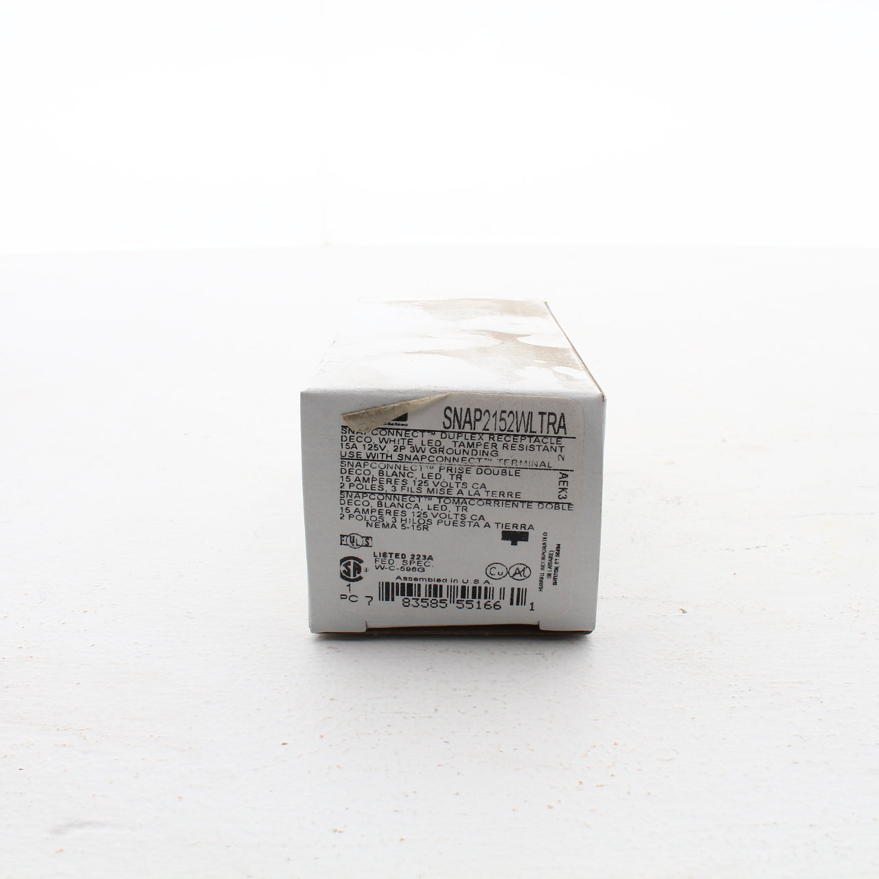 Hubbell SNAP2152WLTRA White 15A SnapConnect Receptacle Tamper Resistant w/LEDs