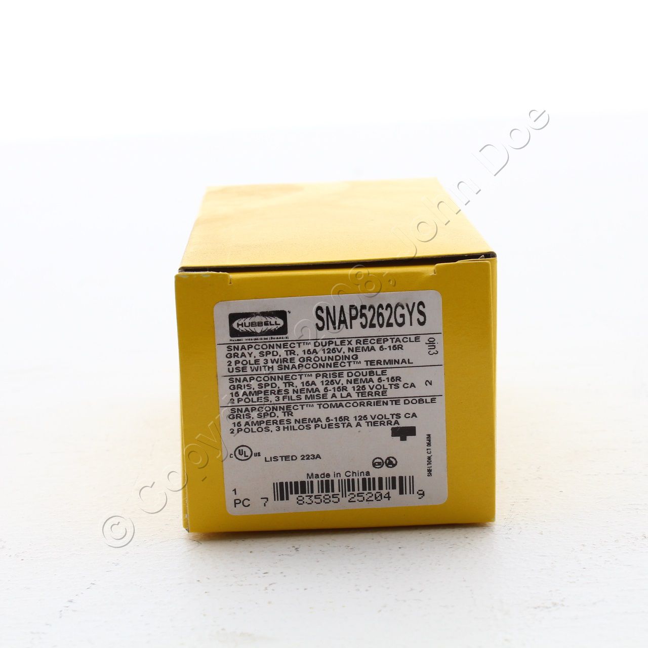 Hubbell SNAP5262GYS Gray SnapConnect SURGE Outlet Tamper Resist Receptacle 15A