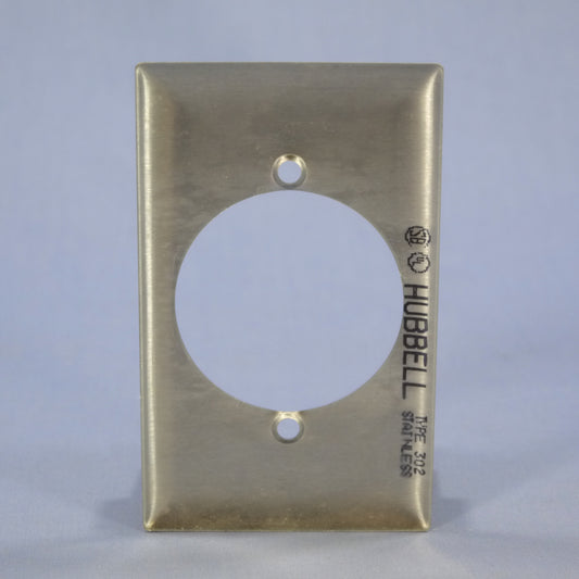 Hubbell Stainless Steel 1-Gang 2.15" Receptacle Wallplate Outlet Cover SS723