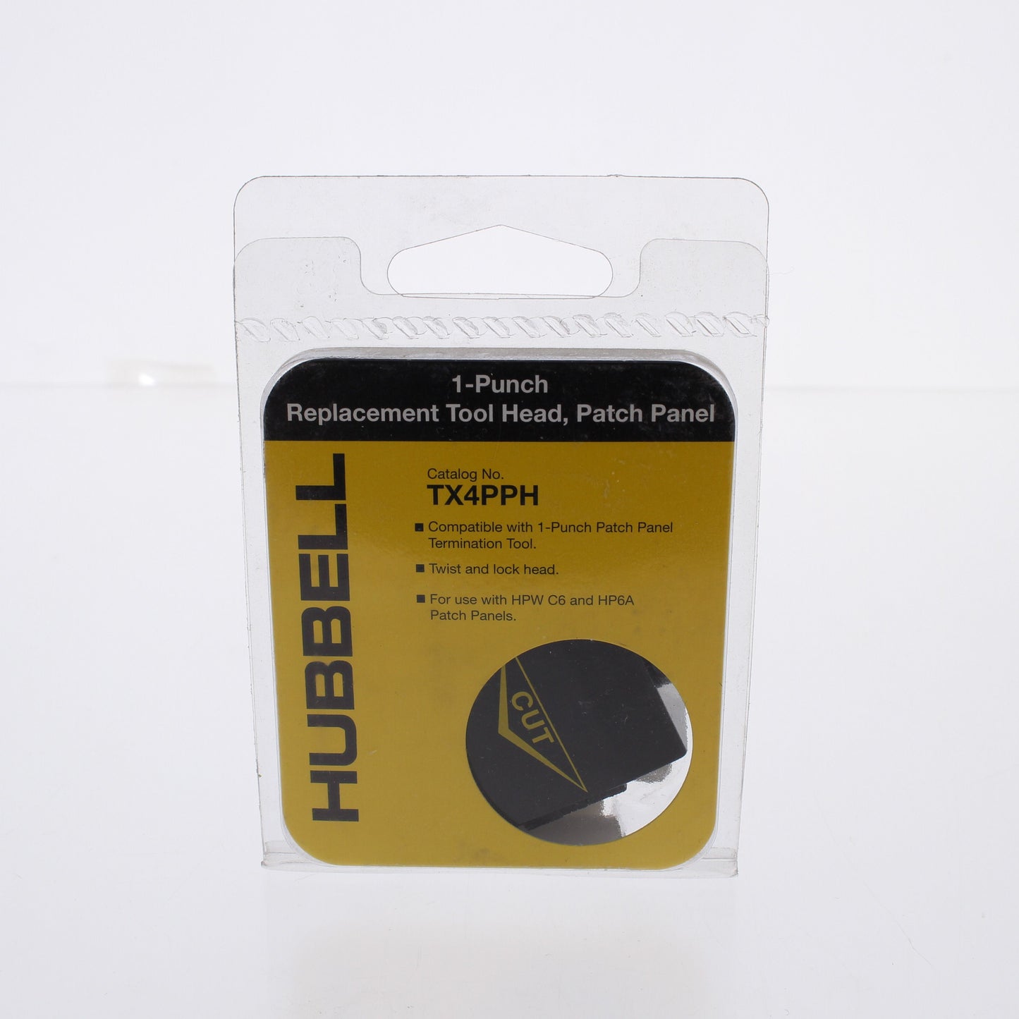 Hubbell TX4PPH 1-Punch Replacement Tool Head Patch Panel for use w/ HPW C6 HP6A