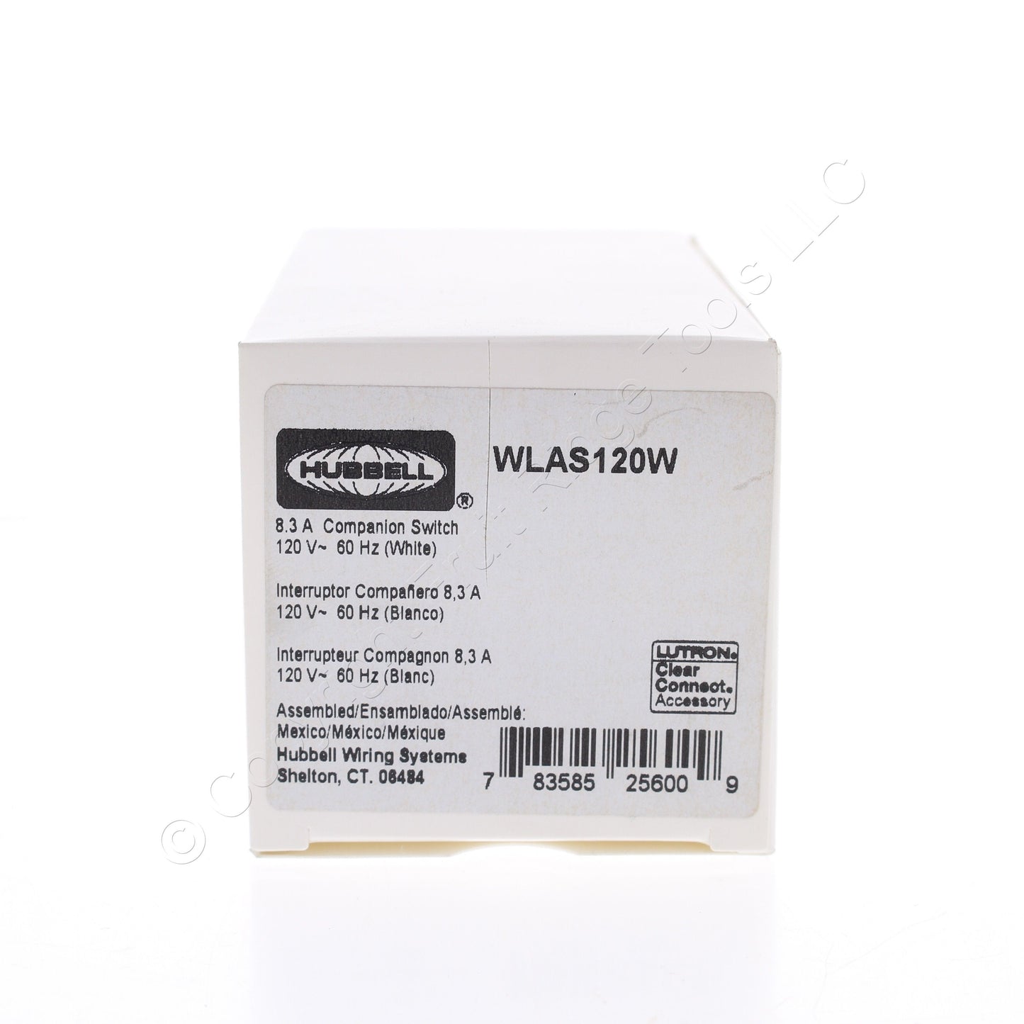 Hubbell WLAS120W White Decorator Light Switch RF Receiver Single Pole 8.3A 120V