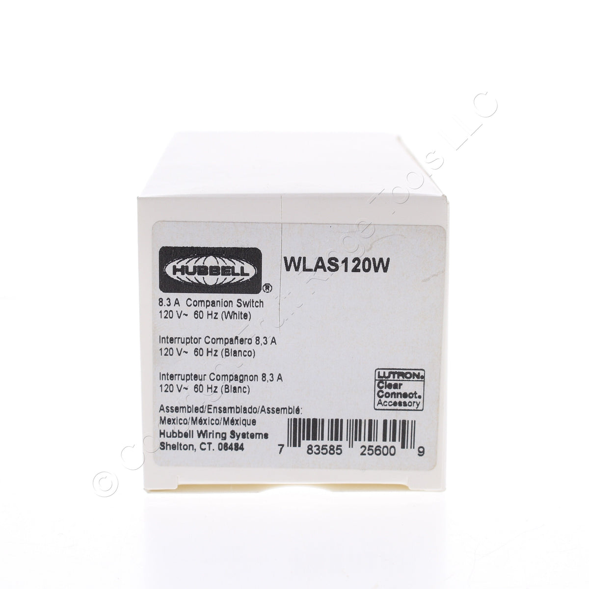 Hubbell WLAS120W White Decorator Light Switch RF Receiver Single Pole 8.3A 120V