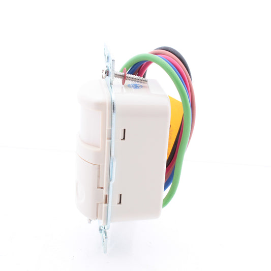 Hubbell WS1021NLA Lt Almond Vacancy Sensor Switch w/Nightlight No Neutral 2-Cir
