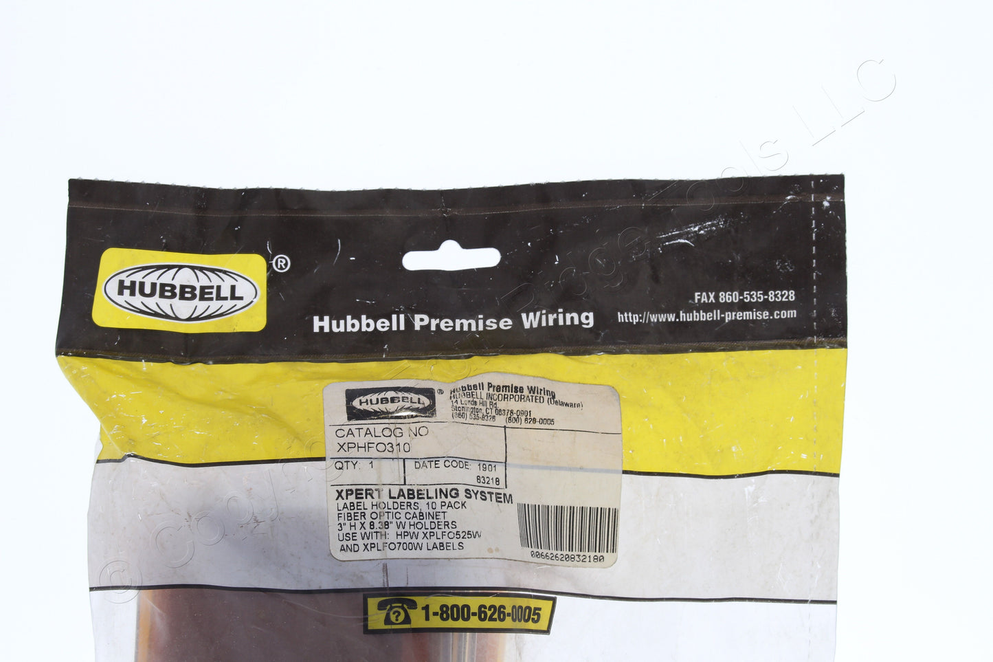 Hubbell Label Holders 10-Pack for Fiber Optic Cable Cabinet 3"x8.38" XPHFO310