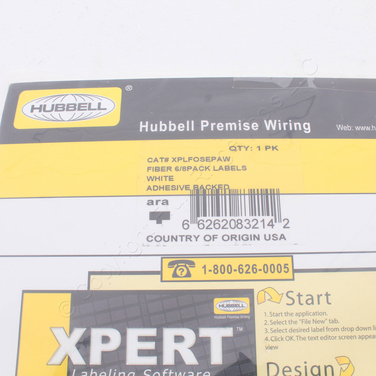 Hubbell Labels For FSPST6 FSPSCD3 FSPLCQ3 FSPFC6 6-Pack Fiber Adapter XPLFOSEPAW