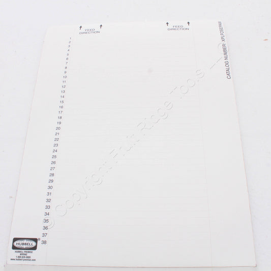 Hubbell Labels For FSPST6 FSPSCD3 FSPLCQ3 FSPFC6 6-Pack Fiber Adapter XPLFOSEPAW