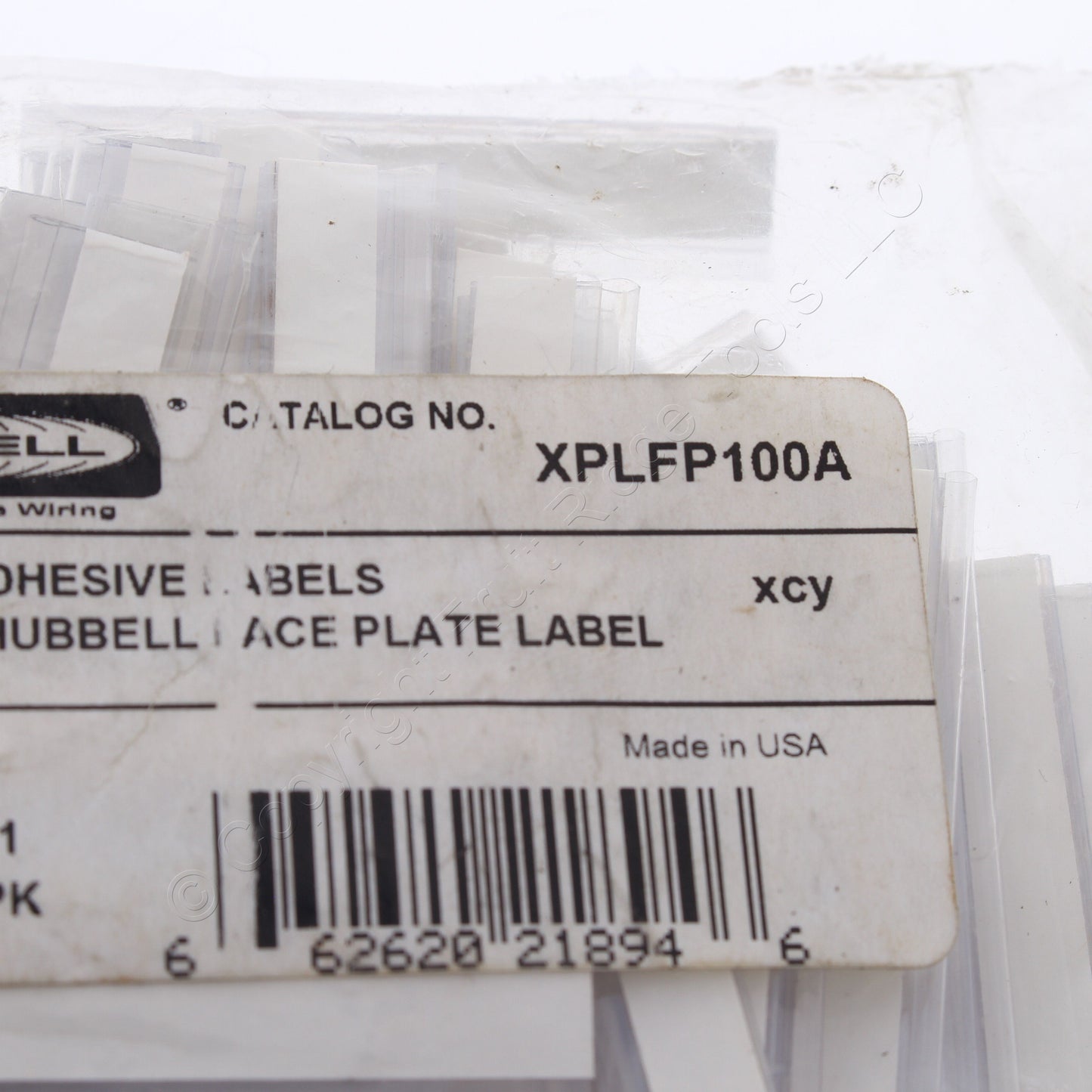 Hubbell XPLFP100A Clear Adhesive Back Label Holder for I-Station Faceplate 100pc