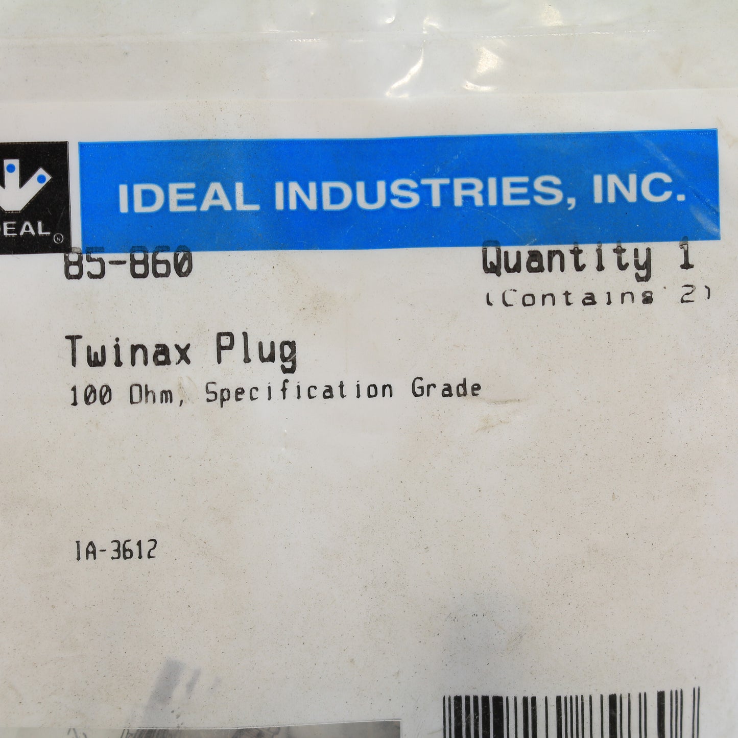 2 Ideal Industries 85-860 Twinax Plug 100 OHM