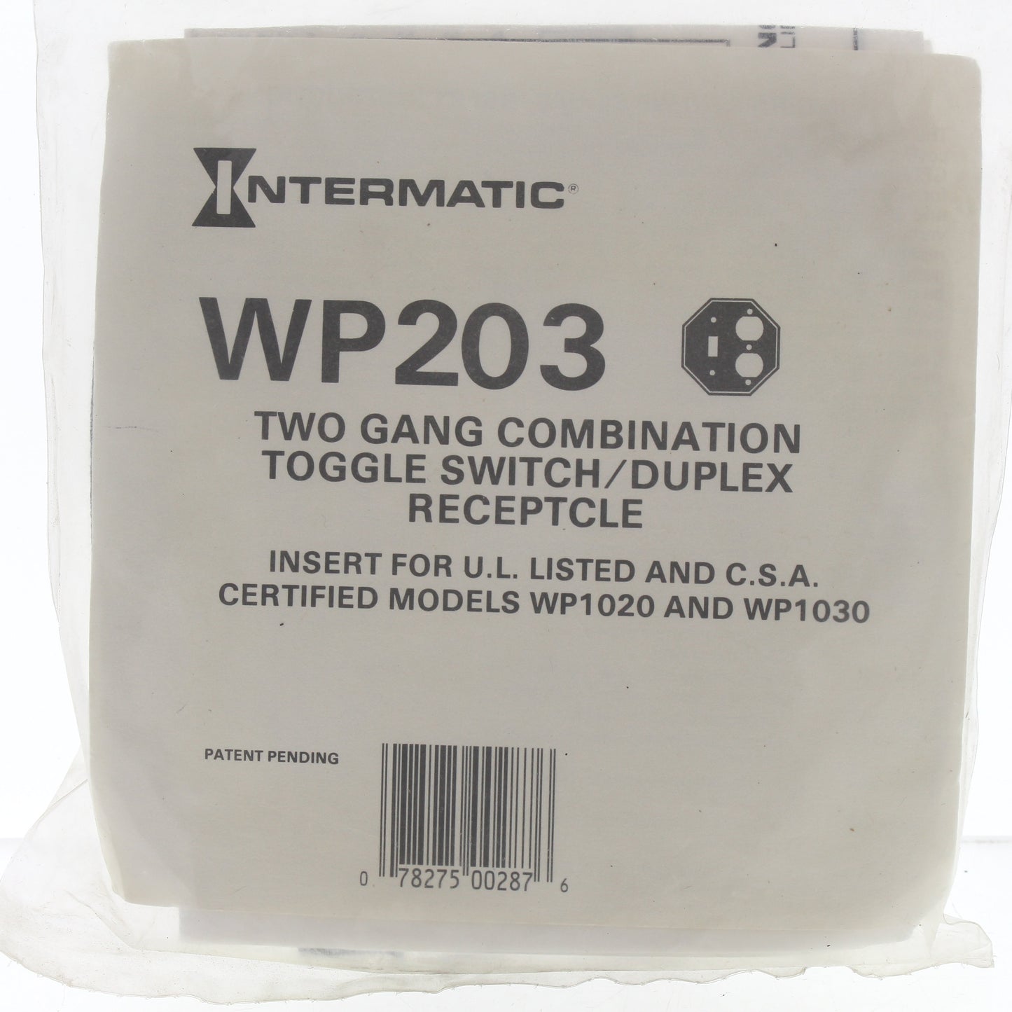 Intermatic WP203 Black 2-Gang Custom Duplex Toggle GFCI Unbreakable Wallplate