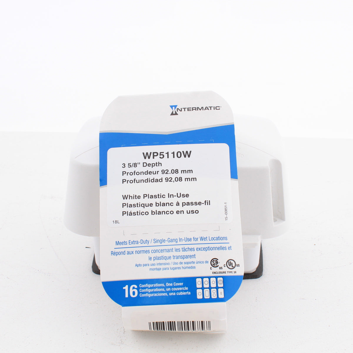 Intermatic WP5110W Extra Duty Plastic Weatherproof Cover 3.625" 1-Gang White