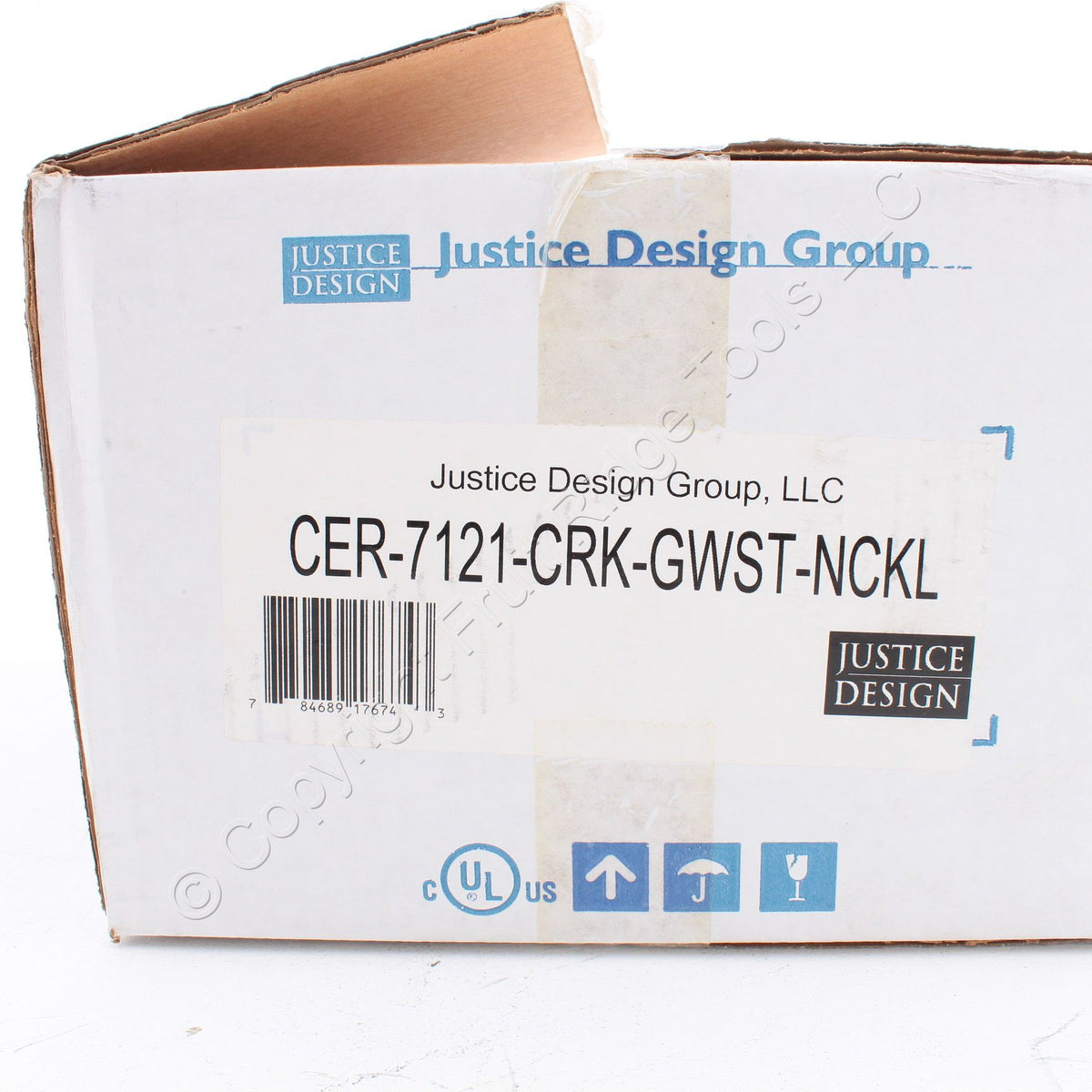 Justice Design CER-7121-CRK-GWST-NCKL 8.25" Indoor Lighting E26 Brushed Nickel