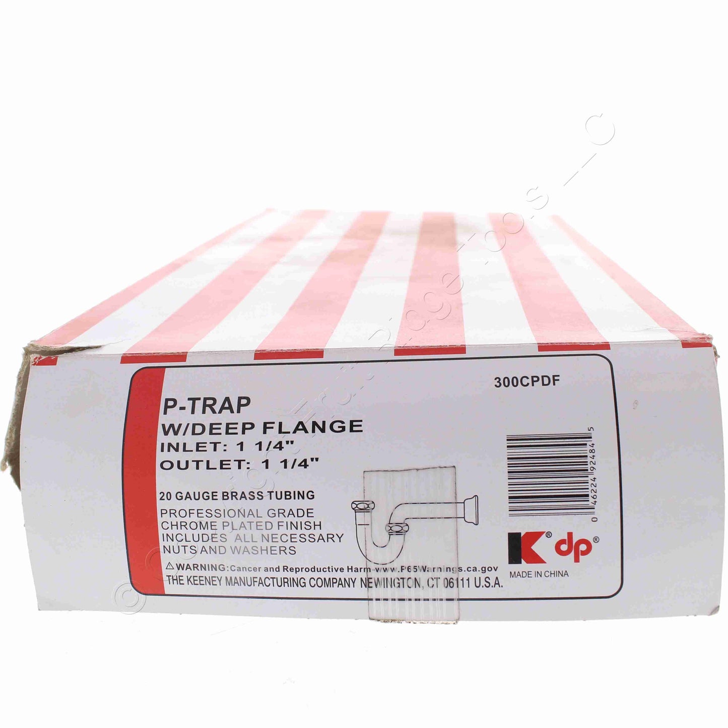 Keeney 1-1/4" P-Trap W/ Deep Flange 20 Gauge Brass Tubing 300PDF