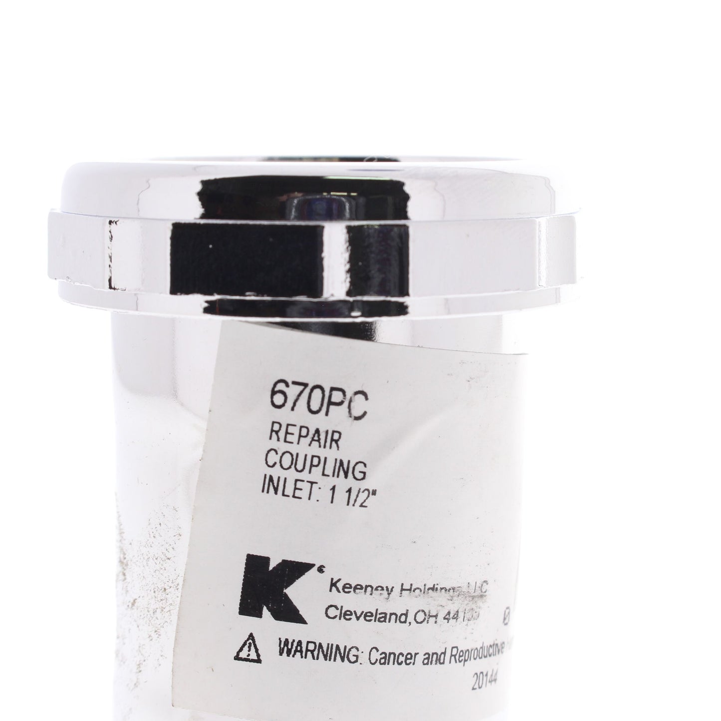Keeney #670PC RePair Coupling 1-1/2" Inlet Slip-Joint Polished Chrome