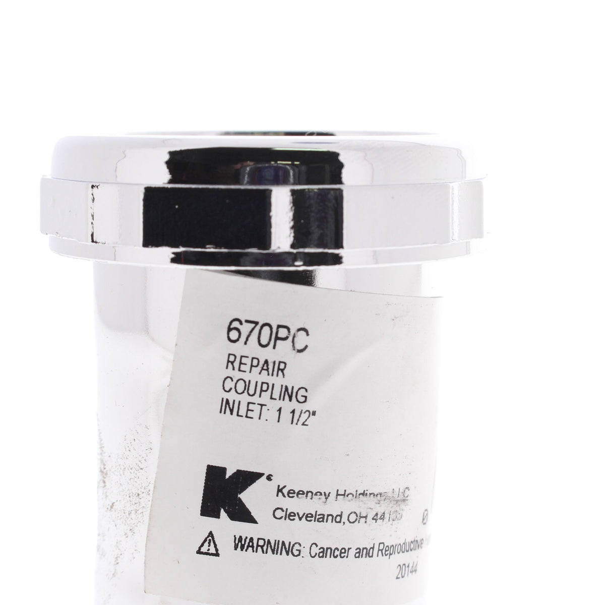 Keeney #670PC RePair Coupling 1-1/2" Inlet Slip-Joint Polished Chrome