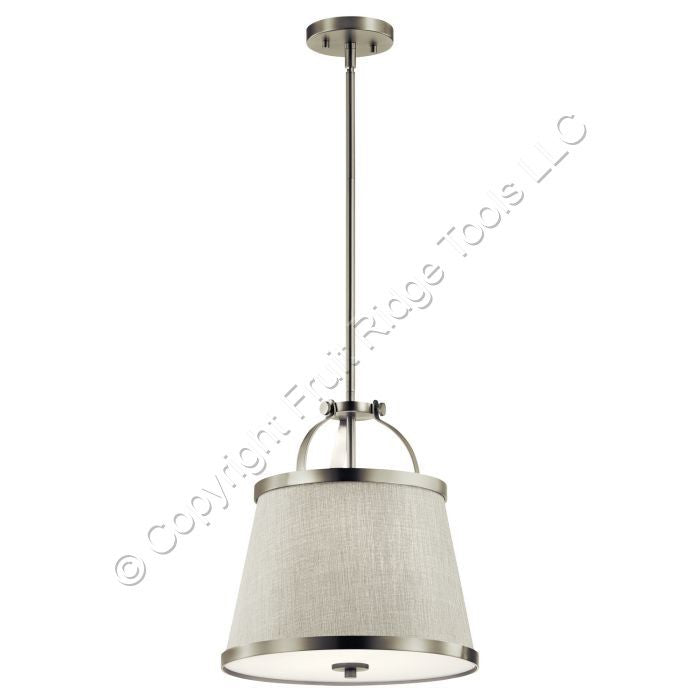 Kichler Lighting 44107NI 2-Light Brushed Nickel Pendant w/ Satin Diffuser Shade