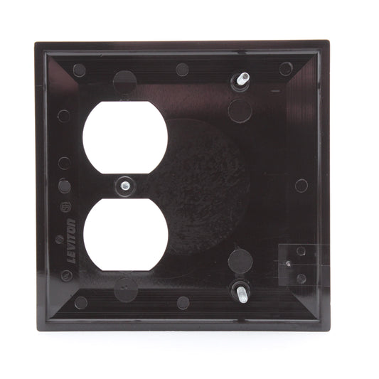 Leviton 0N138 Brown 2-Gang Duplex Receptacle Blank Cover Standard Wallplate