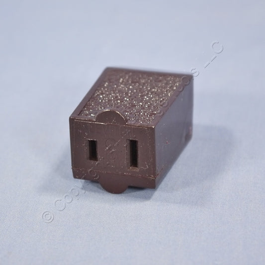 Leviton 102-66 Brown 15A Straight Blade Connector Plugs NEMA 1-15R 125V 2pcs