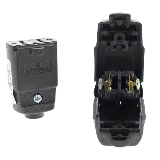 Leviton 102-P Brown Straight Blade Connector Plugs NEMA 1-15R Bulk 15A 2-Pack