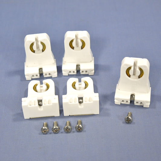 5 Leviton Fluorescent Lamp Holders T-8 T-12 Light Socket G13 Base 660W 13351-N