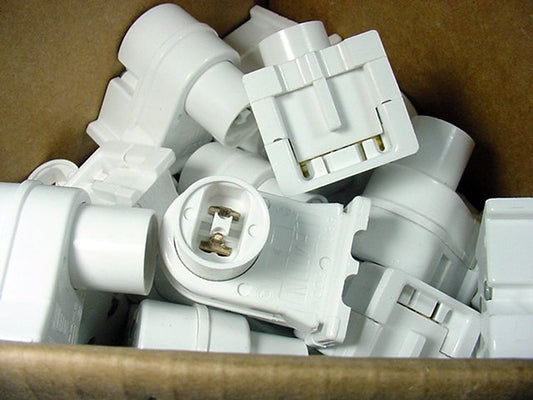 200 Leviton White HO T8 T12 Fluorescent Lampholder light Sockets Plunger 13550-W
