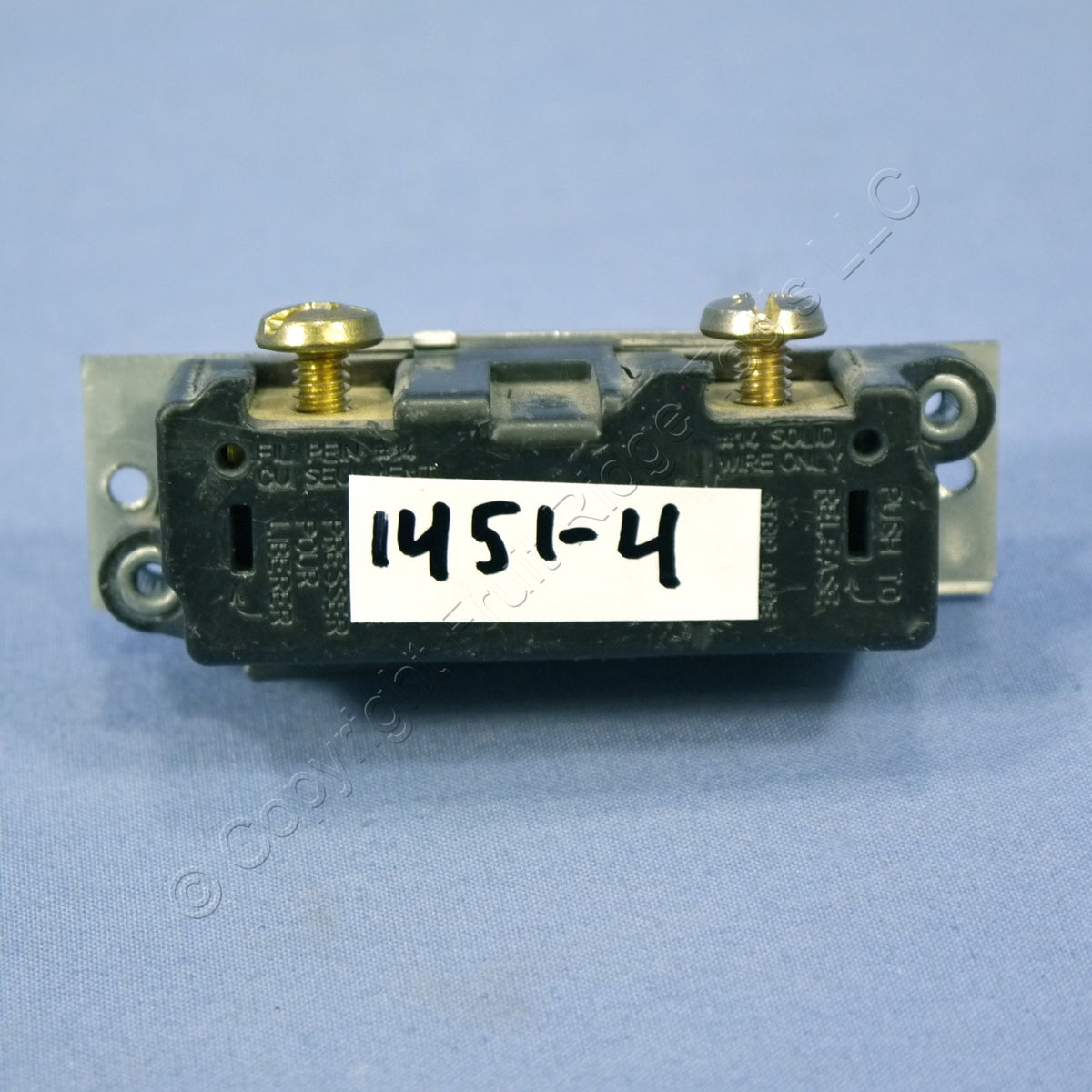Leviton 1451-4 Brown Framed On/Off Toggle Wall Light Switch Single Pole 15A 120V